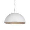 QAZQA Pendelleuchten|Wohnzimmerlampen*Moderne Hängelampe Weiß mit Silber 70cm - Magna