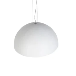 QAZQA Pendelleuchten|Wohnzimmerlampen*Moderne Hängelampe Weiß mit Silber 70cm - Magna