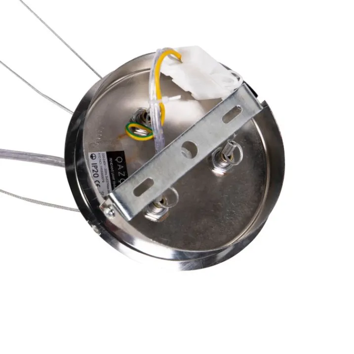 QAZQA Pendelleuchten|Wohnzimmerlampen*Moderne Hängelampe Weiß mit Silber 70cm - Magna