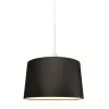 QAZQA Pendelleuchten|Esszimmerlampen*Moderne Hängelampe weiß mit Schirm 45 cm schwarz - Combi 1