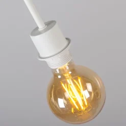 QAZQA Pendelleuchten|Esszimmerlampen*Moderne Hängelampe weiß mit Schirm 45 cm schwarz - Combi 1