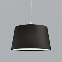 QAZQA Pendelleuchten|Wohnzimmerlampen*Moderne Hängelampe weiß mit schwarzem Lampenschirm 45 cm - Pendel