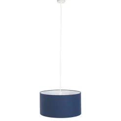 QAZQA Pendelleuchten|Wohnzimmerlampen*Moderne Hängelampe weiß mit antikblauem Schirm 50 cm - Combi 1