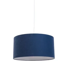 QAZQA Pendelleuchten|Wohnzimmerlampen*Moderne Hängelampe weiß mit antikblauem Schirm 50 cm - Combi 1