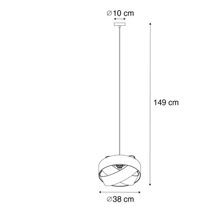 QAZQA Küchenlampen|Pendelleuchten*Moderne Hängelampe Weiß mit Schwarz - Cloth
