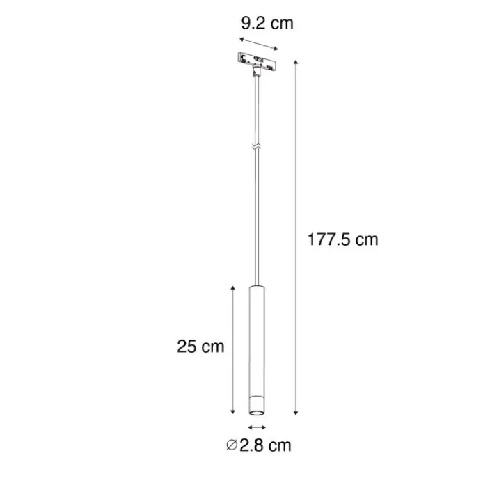 QAZQA Deckenstrahler|Aufbaustrahler*Moderne Hängelampe Weiß und Beige für 1-phasiges Schienensystem - Slimline Keno