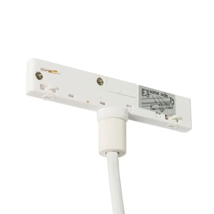 QAZQA Deckenstrahler|Aufbaustrahler*Moderne Hängelampe Weiß und Beige für 1-phasiges Schienensystem - Slimline Keno