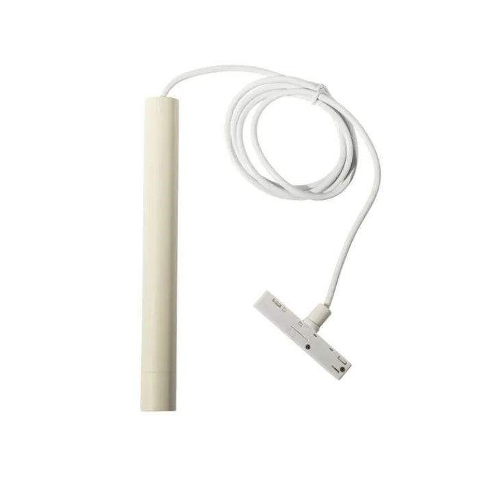 QAZQA Deckenstrahler|Aufbaustrahler*Moderne Hängelampe Weiß und Beige für 1-phasiges Schienensystem - Slimline Keno