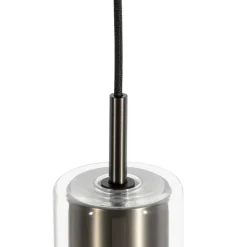 QAZQA Schlafzimmerlampen|Küchenlampen*Moderne Hängeleuchte Gunmetal für 1-phasiges Schienensystem - Iconic Lloyd