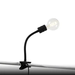 QAZQA Lampen Für Dein Homeoffice|Tischlampen*Moderne Klemmlampe schwarz mit Flexarm - Cavalux