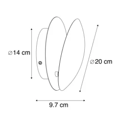 QAZQA Wandleuchten|Wohnzimmerlampen*Moderne Kupferfarbene Runde Wandleuchte 20cm - Sunrise