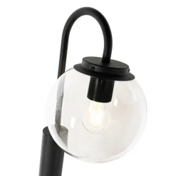 QAZQA Gartenbeleuchtung|Laternen Außen*Moderne Laterne schwarz mit Klarglas 200 cm IP44 - Sfera