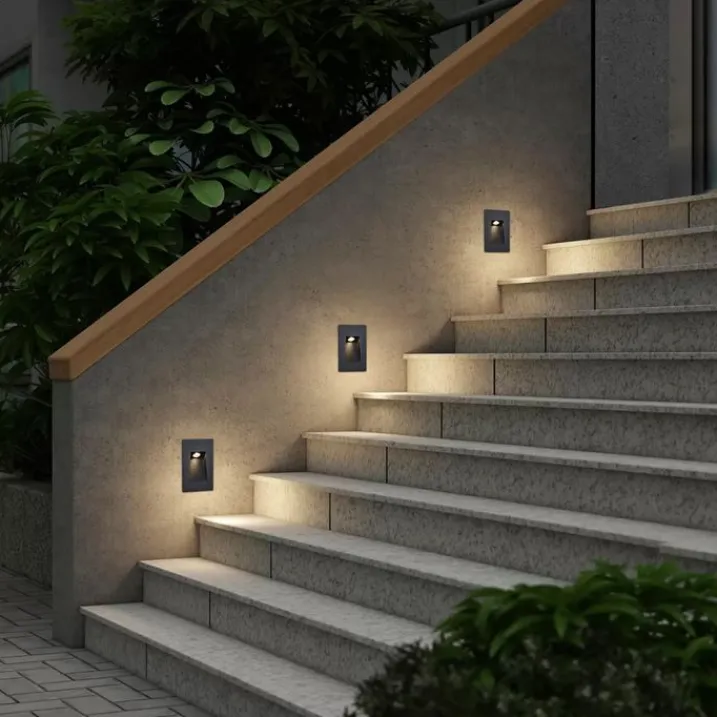 QAZQA Gartenbeleuchtung|Led-Außenleuchten*Moderne LED-Wandeinbauleuchte Schwarz 7cm inkl. LED IP65 - Trem