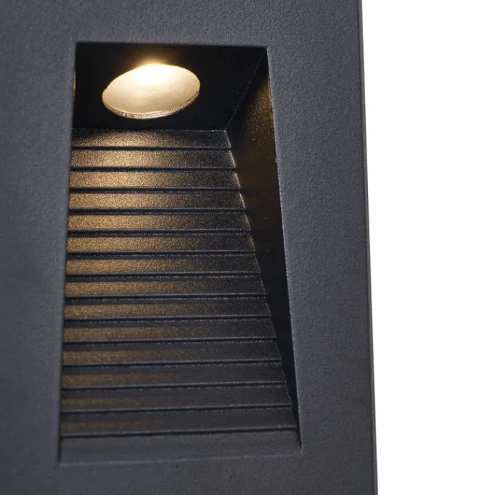 QAZQA Gartenbeleuchtung|Led-Außenleuchten*Moderne LED-Wandeinbauleuchte Schwarz 7cm inkl. LED IP65 - Trem