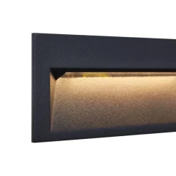 QAZQA Gartenbeleuchtung|Led-Außenleuchten*Moderne LED-Wandeinbauleuchte Schwarz 28cm inkl. LED IP65 - Mert