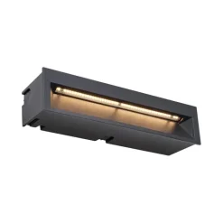 QAZQA Gartenbeleuchtung|Led-Außenleuchten*Moderne LED-Wandeinbauleuchte Schwarz 28cm inkl. LED IP65 - Mert