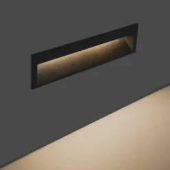 QAZQA Gartenbeleuchtung|Led-Außenleuchten*Moderne LED-Wandeinbauleuchte Schwarz 28cm inkl. LED IP65 - Mert