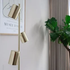 QAZQA Stehlampen|Wohnzimmerlampen*Moderne Messing Stehleuchte 3-flammig - Jeana