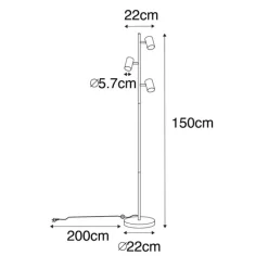 QAZQA Stehlampen|Wohnzimmerlampen*Moderne Messing Stehleuchte 3-flammig - Jeana