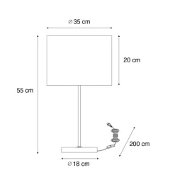 QAZQA Tischlampen|Wohnzimmerlampen*Moderne Messing Tischlampe mit Blattschirm 35 cm - Kaso