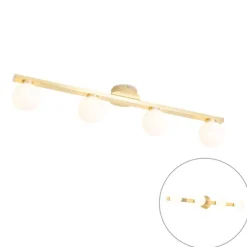 QAZQA Badezimmerlampen|Deckenleuchten Außen*Moderne Messing-Deckenleuchte IP44 4-flammig - Cederic