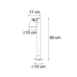 QAZQA Gartenbeleuchtung|Stehlampen Außen*Moderne Outdoor-Stange schwarz 60 cm IP44 - Ciara