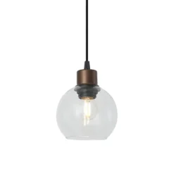 QAZQA Deckenstrahler|Aufbaustrahler*Moderne Pendelleuchte Bronze mit Klarglas für 1-Phasen-Schienensystem - Iconic Lava