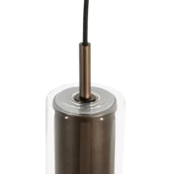 QAZQA Deckenstrahler|Aufbaustrahler*Moderne Pendelleuchte Dunkelbronze für Schienensystem 1-phasig - Iconic Lloyd