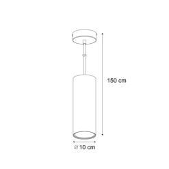 QAZQA Pendelleuchten|Wohnzimmerlampen*Moderne Pendelleuchte Gunmetal GU10 50mm - Tubo