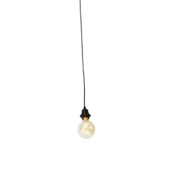 QAZQA Pendelleuchten|Wohnzimmerlampen*Moderne Pendelleuchte Schwarz Dimmbar - Cava Luxe 1
