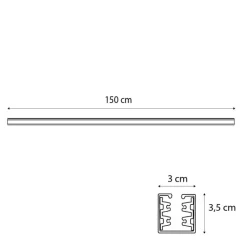 QAZQA Deckenstrahler|Aufbaustrahler*Moderne 3-Phasen-Schiene weiß 150cm - 3-Phasig