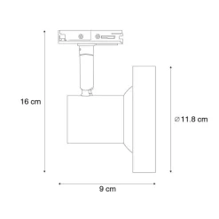 QAZQA Professional Deckenstrahler|Aufbaustrahler*Moderne 1-phasige Schienenstrahler Schwarz GU10 111mm - Iconic Jeany