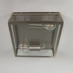 QAZQA Gartenbeleuchtung|Deckenleuchten Außen*Moderne quadratische Außendeckenleuchte stahl zweiflammig - Rotterdam