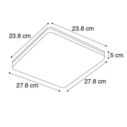 QAZQA Gartenbeleuchtung|Badezimmerlampen*Moderne quadratische Deckenleuchte inkl. LED - Plater