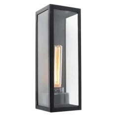 QAZQA Gartenbeleuchtung|Außenwandleuchten*Moderne rechteckige Außenwandleuchte schwarz mit Glas - Rotterdam Long