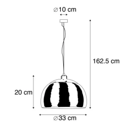 QAZQA Pendelleuchten|Wohnzimmerlampen*Moderne runde Hängelampe aus Stahl - Globe