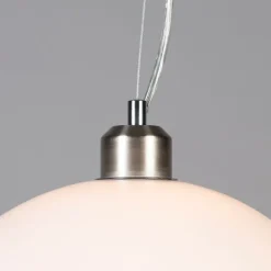 QAZQA Pendelleuchten|Wohnzimmerlampen*Moderne runde Hängelampe opalweiß - Globe