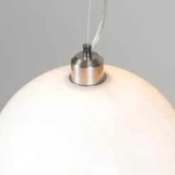 QAZQA Pendelleuchten|Wohnzimmerlampen*Moderne runde Hängelampe opalweiß - Globe