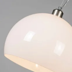 QAZQA Pendelleuchten|Wohnzimmerlampen*Moderne runde Hängelampe opalweiß - Globe
