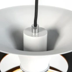 QAZQA Pendelleuchten|Wohnzimmerlampen*Moderne runde Pendelleuchte schwarz mit weiß 3 - Schichten - Titus