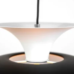 QAZQA Pendelleuchten|Wohnzimmerlampen*Moderne runde Pendelleuchte schwarz mit weiß 3 - Schichten - Titus