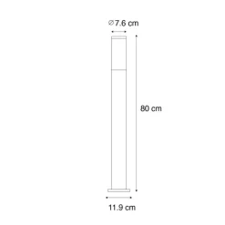 QAZQA Gartenbeleuchtung|Stehlampen Außen*Moderne schwarze Außen-Mastleuchte 80 cm IP44 - Rox