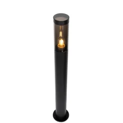 QAZQA Gartenbeleuchtung|Stehlampen Außen*Moderne schwarze Außen-Mastleuchte 80 cm IP44 - Rox