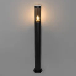 QAZQA Gartenbeleuchtung|Stehlampen Außen*Moderne schwarze Außen-Mastleuchte 80 cm IP44 - Rox