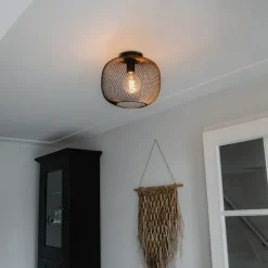 QAZQA Deckenleuchten|Wohnzimmerlampen*Moderne schwarze Deckenleuchte - Bliss Mesh