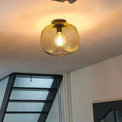 QAZQA Deckenleuchten|Wohnzimmerlampen*Moderne schwarze Deckenleuchte - Bliss Mesh