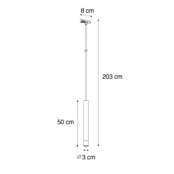QAZQA Schlafzimmerlampen|Küchenlampen*Moderne schwarze Hängelampe für 1-phasiges Schienensystem - Iconic Frini