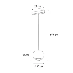 QAZQA Led-Strahler|Deckenstrahler*Moderne schwarze Pendelleuchte für 1-phasiges Schienensystem inkl. LED - Magnetic Lance
