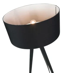 QAZQA Stehlampen|Wohnzimmerlampen*Moderne schwarze Stehlampe mit schwarzem Schirm - Ilse