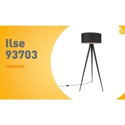 QAZQA Stehlampen|Wohnzimmerlampen*Moderne schwarze Stehlampe mit schwarzem Schirm - Ilse